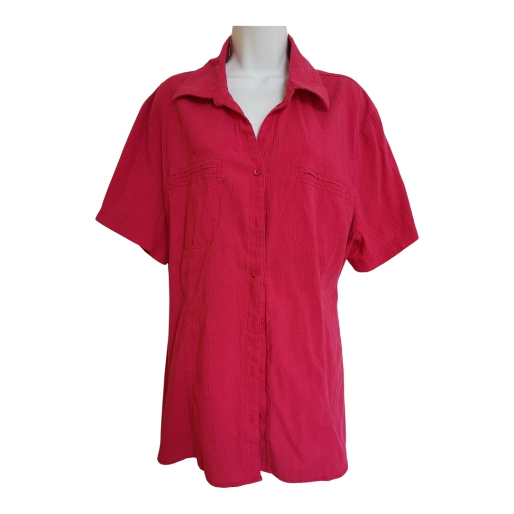 PLUS SIZE Pink Short sleeve Cotton top 3XL